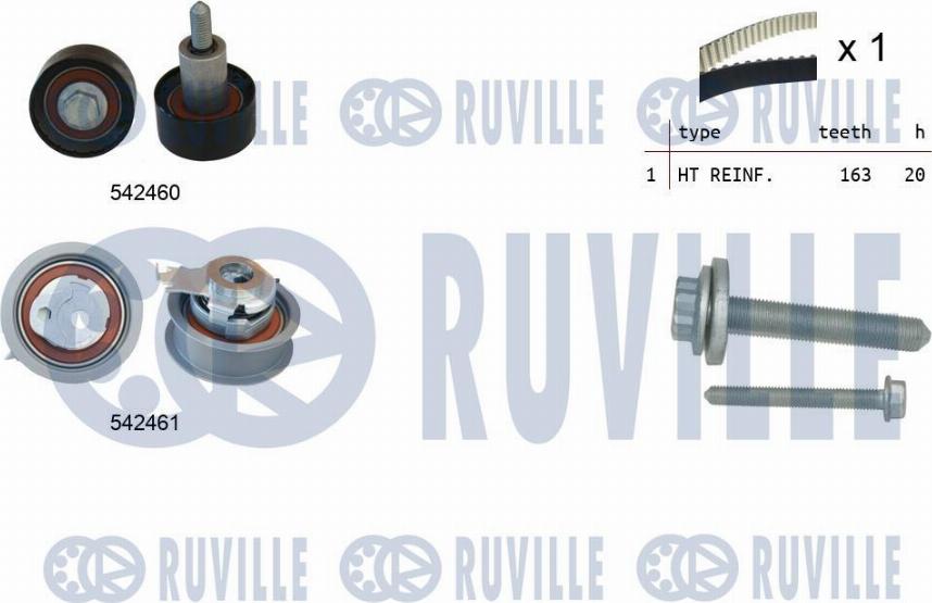 Ruville 550384 - Комплект зубчатого ремня ГРМ autospares.lv