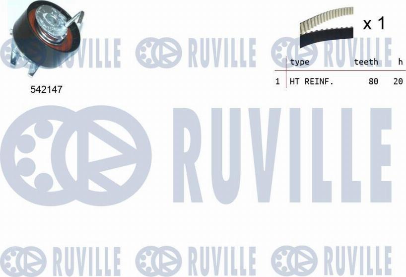 Ruville 550388 - Комплект зубчатого ремня ГРМ autospares.lv