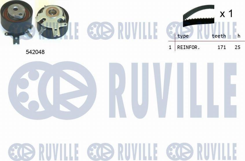Ruville 550339 - Комплект зубчатого ремня ГРМ autospares.lv