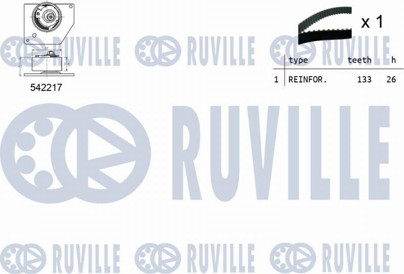 Ruville 550336 - Комплект зубчатого ремня ГРМ autospares.lv