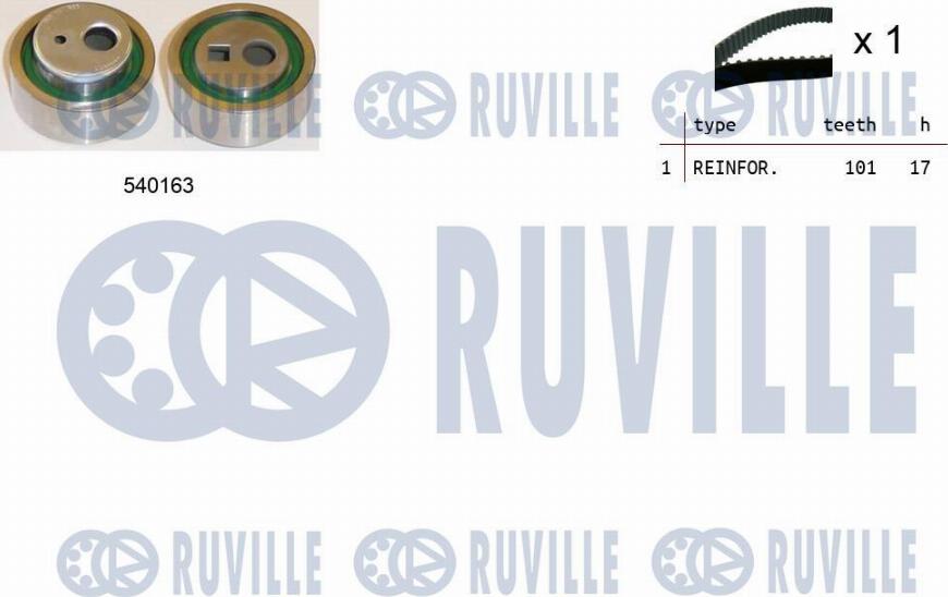 Ruville 550330 - Комплект зубчатого ремня ГРМ autospares.lv