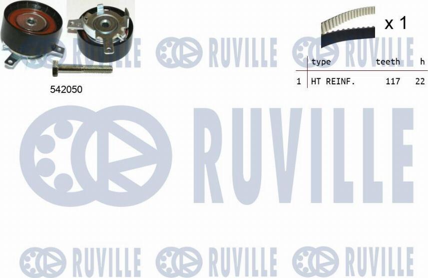 Ruville 550337 - Комплект зубчатого ремня ГРМ autospares.lv