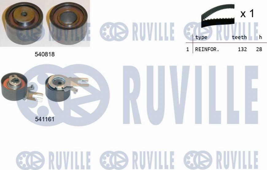 Ruville 550326 - Комплект зубчатого ремня ГРМ autospares.lv