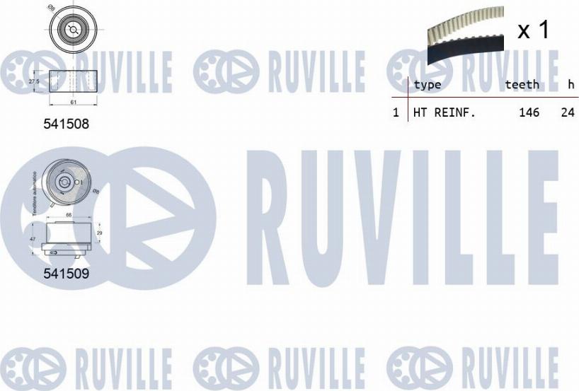 Ruville 550320 - Комплект зубчатого ремня ГРМ autospares.lv