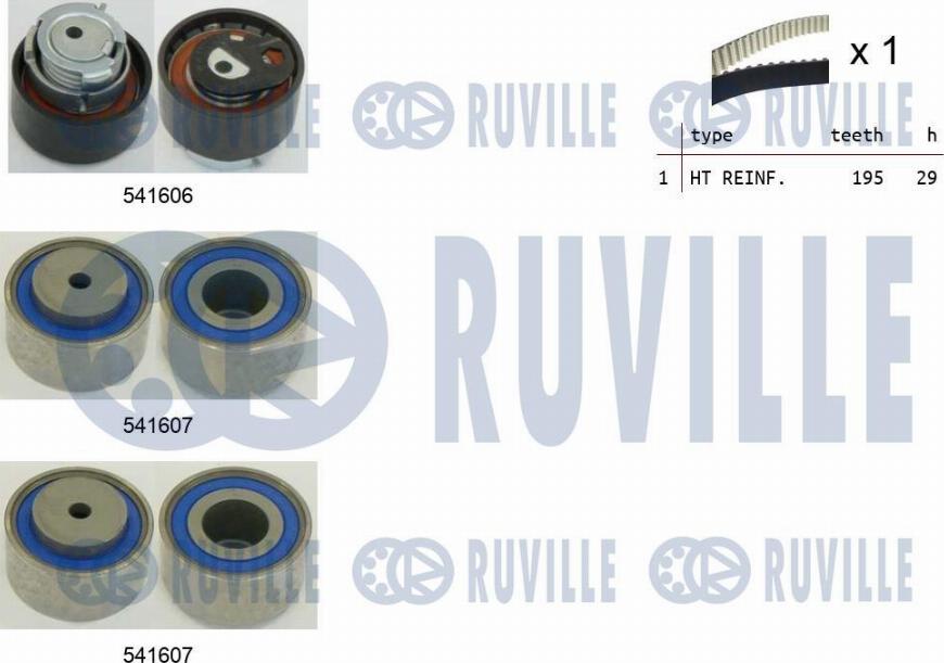 Ruville 550323 - Комплект зубчатого ремня ГРМ autospares.lv