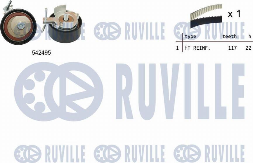 Ruville 550374 - Комплект зубчатого ремня ГРМ autospares.lv