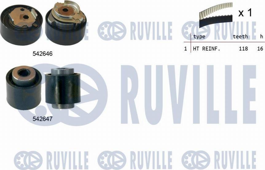 Ruville 550377 - Комплект зубчатого ремня ГРМ autospares.lv