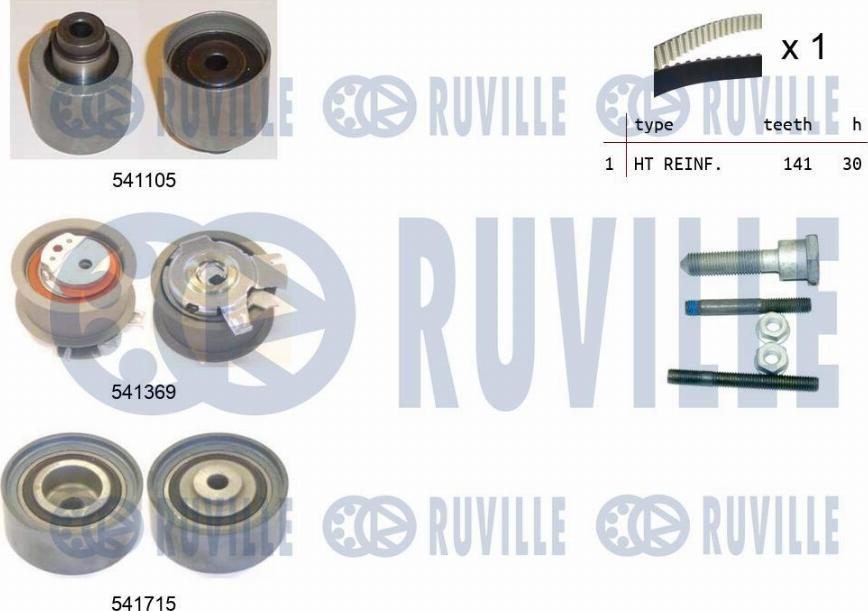 Ruville 550299 - Комплект зубчатого ремня ГРМ autospares.lv