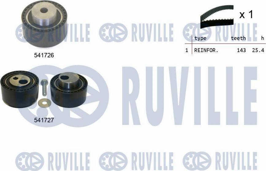 Ruville 550295 - Комплект зубчатого ремня ГРМ autospares.lv