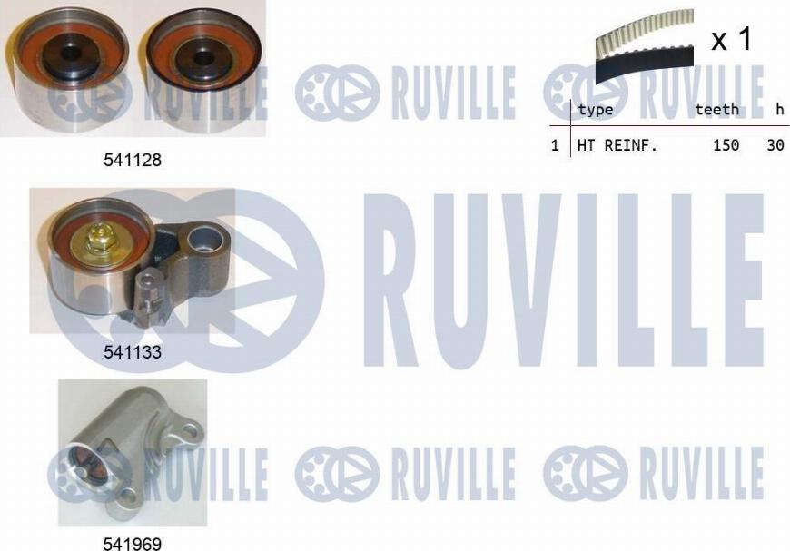 Ruville 550291 - Комплект зубчатого ремня ГРМ autospares.lv