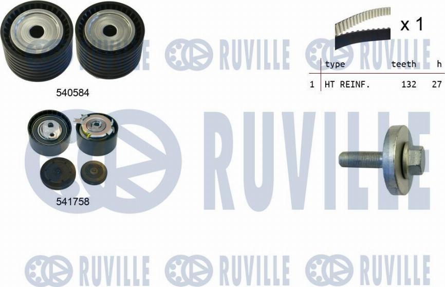 Ruville 550298 - Комплект зубчатого ремня ГРМ autospares.lv