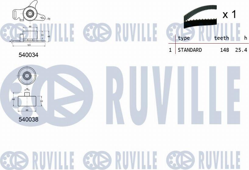 Ruville 550246 - Комплект зубчатого ремня ГРМ autospares.lv