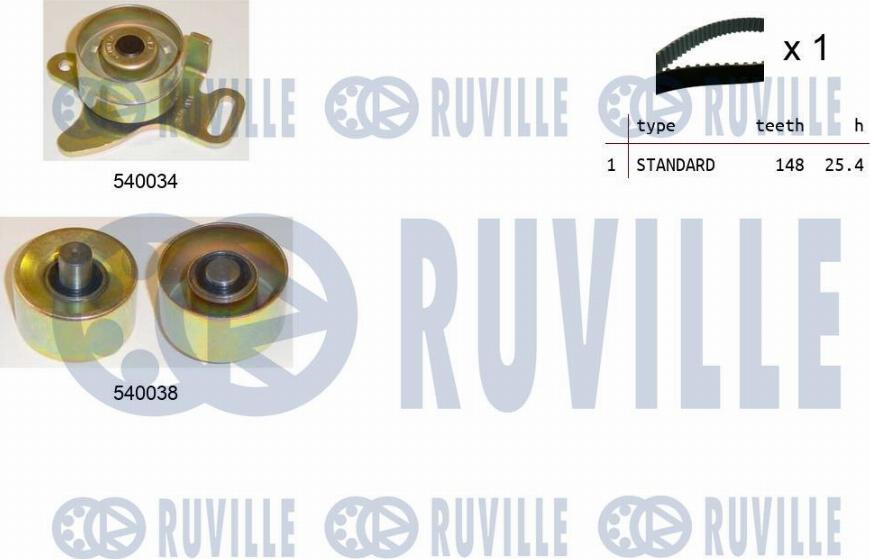 Ruville 550246 - Комплект зубчатого ремня ГРМ autospares.lv