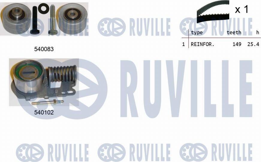 Ruville 550240 - Комплект зубчатого ремня ГРМ autospares.lv