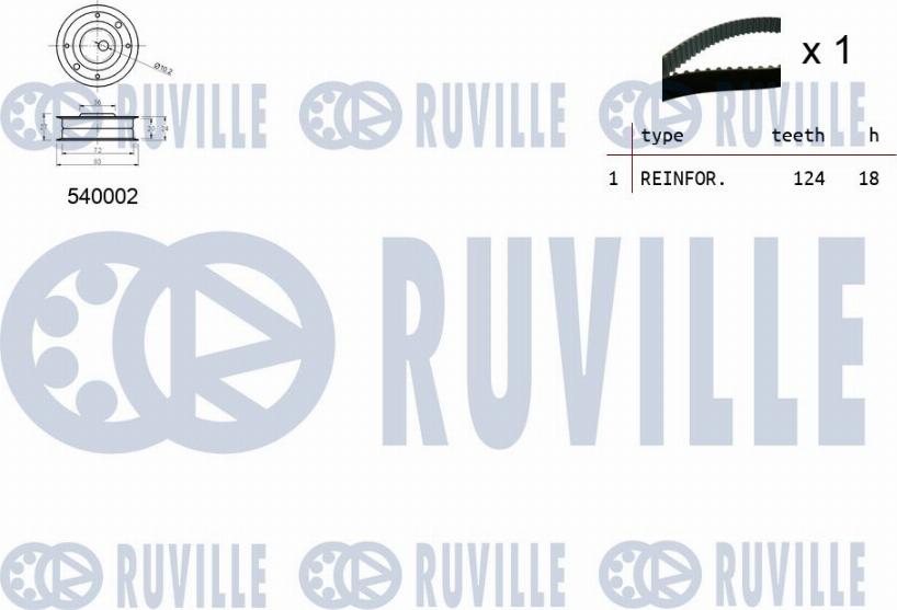 Ruville 550241 - Комплект зубчатого ремня ГРМ autospares.lv