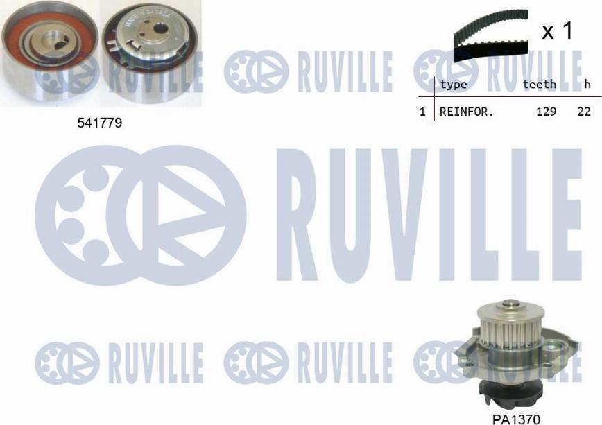 Ruville 5502641 - Водяной насос + комплект зубчатого ремня ГРМ autospares.lv