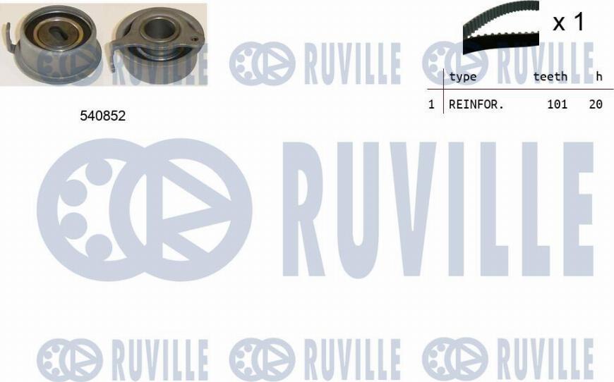 Ruville 550263 - Комплект зубчатого ремня ГРМ autospares.lv
