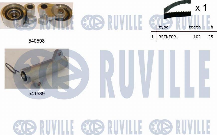 Ruville 550267 - Комплект зубчатого ремня ГРМ autospares.lv