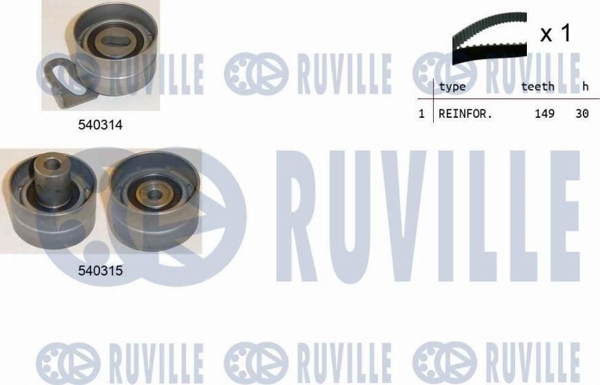 Ruville 550208 - Комплект зубчатого ремня ГРМ autospares.lv