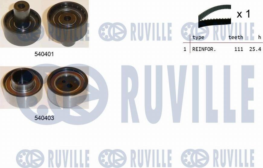 Ruville 550207 - Комплект зубчатого ремня ГРМ autospares.lv