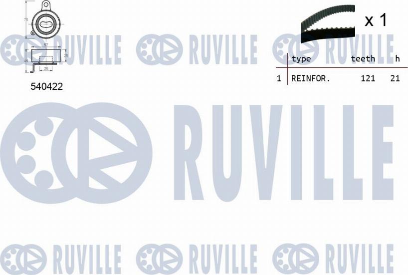 Ruville 550214 - Комплект зубчатого ремня ГРМ autospares.lv