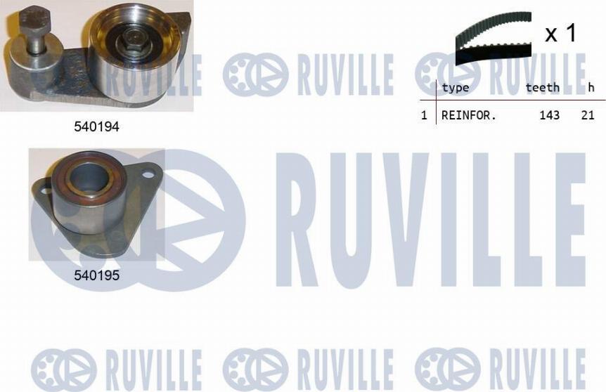 Ruville 550211 - Комплект зубчатого ремня ГРМ autospares.lv