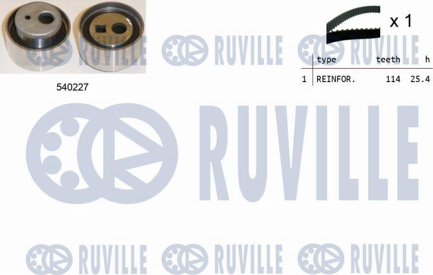 Ruville 550218 - Комплект зубчатого ремня ГРМ autospares.lv