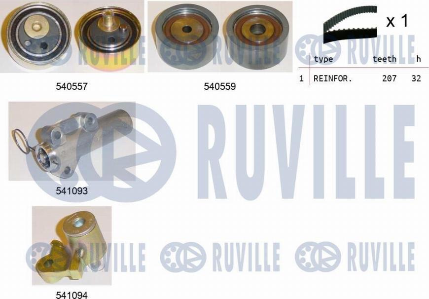 Ruville 550284 - Комплект зубчатого ремня ГРМ autospares.lv