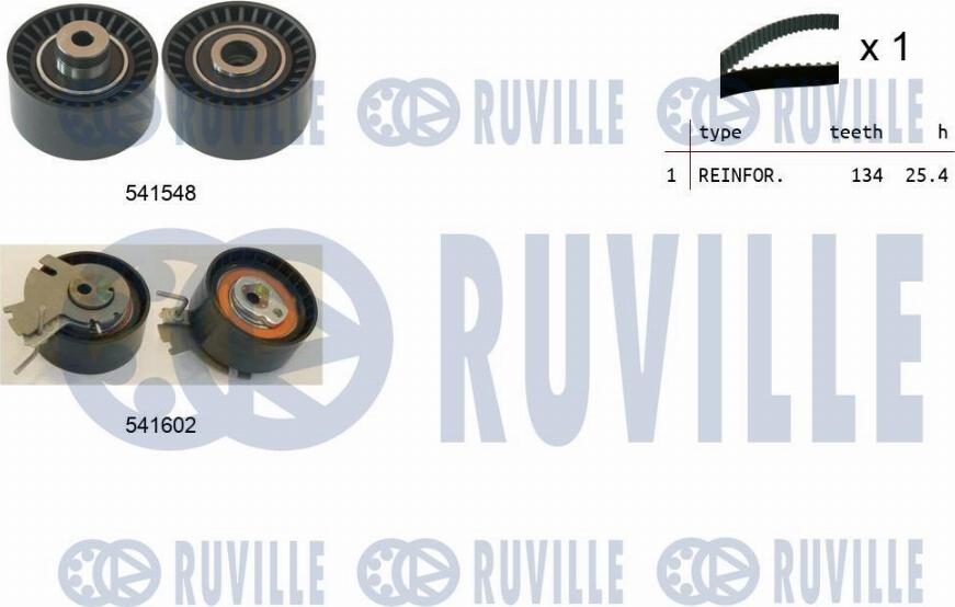 Ruville 550286 - Комплект зубчатого ремня ГРМ autospares.lv
