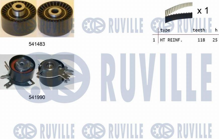 Ruville 550280 - Комплект зубчатого ремня ГРМ autospares.lv