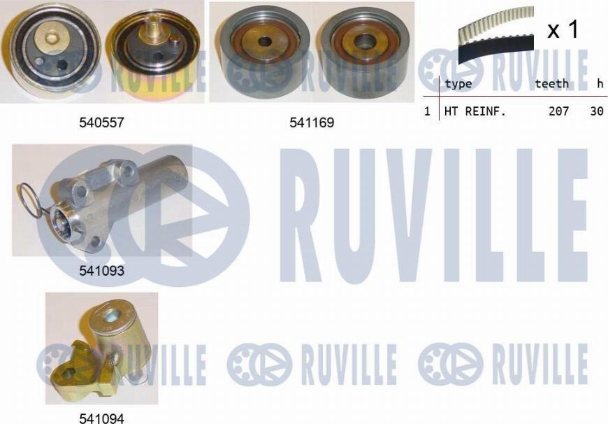 Ruville 550282 - Комплект зубчатого ремня ГРМ autospares.lv