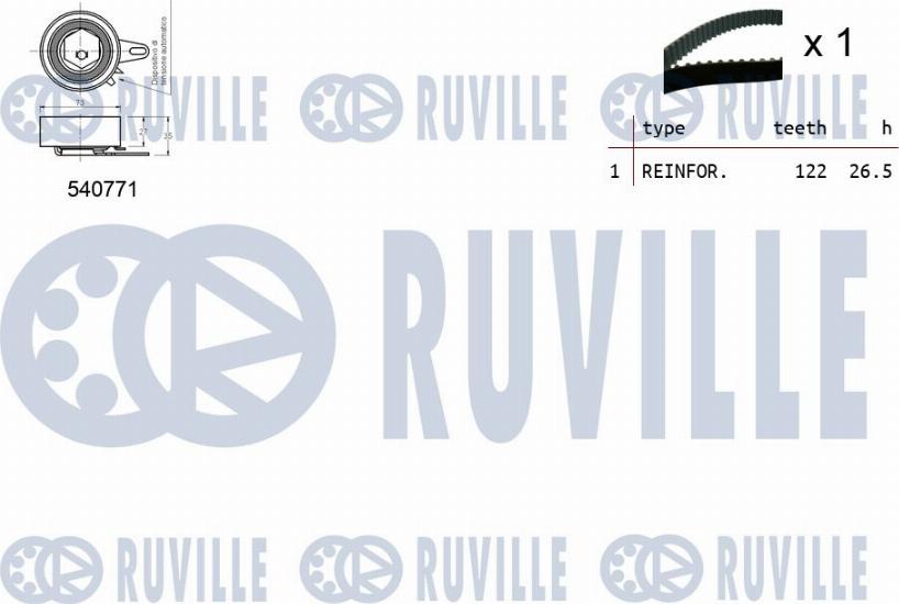 Ruville 550235 - Комплект зубчатого ремня ГРМ autospares.lv