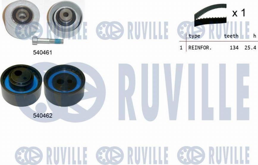 Ruville 550231 - Комплект зубчатого ремня ГРМ autospares.lv