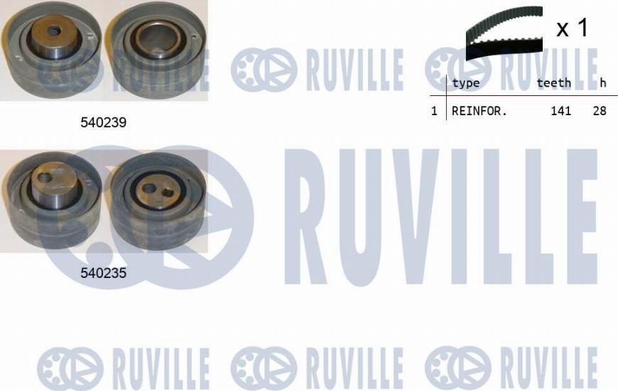 Ruville 550220 - Комплект зубчатого ремня ГРМ autospares.lv