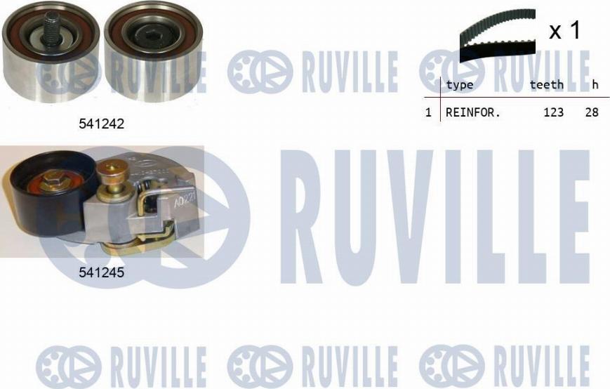 Ruville 550275 - Комплект зубчатого ремня ГРМ autospares.lv