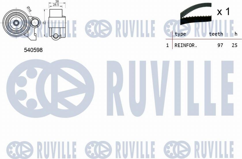 Ruville 550270 - Комплект зубчатого ремня ГРМ autospares.lv