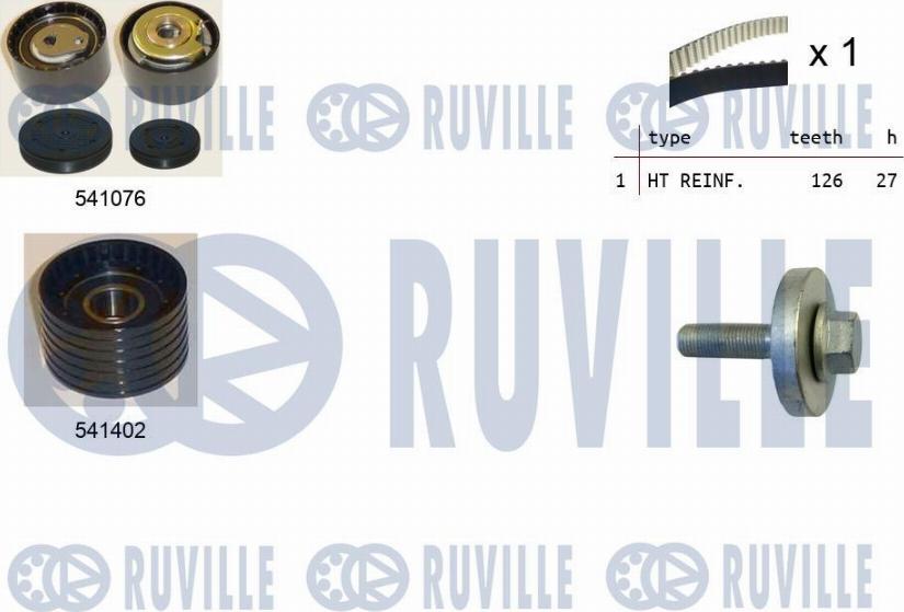 Ruville 550278 - Комплект зубчатого ремня ГРМ autospares.lv