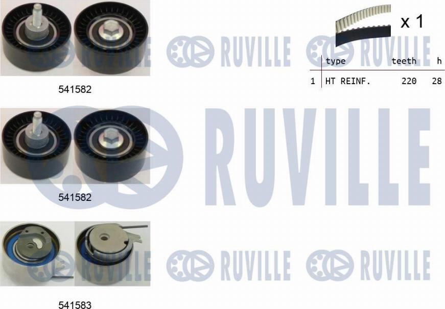 Ruville 550272 - Комплект зубчатого ремня ГРМ autospares.lv