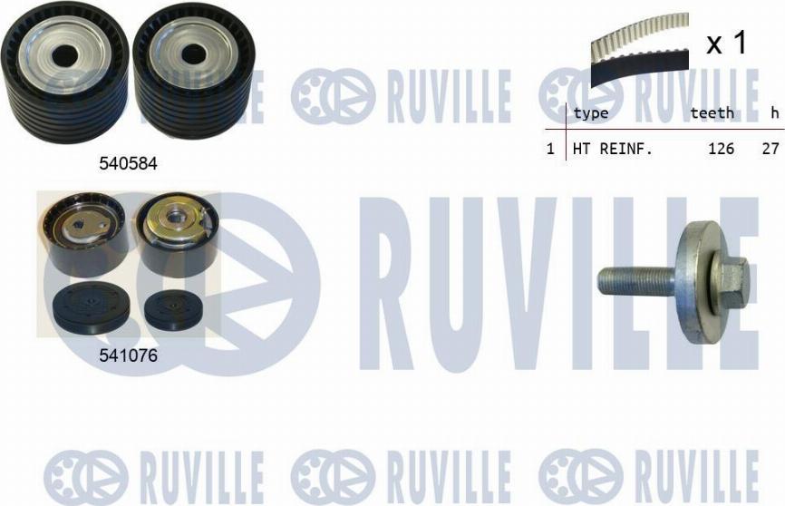Ruville 550277 - Комплект зубчатого ремня ГРМ autospares.lv
