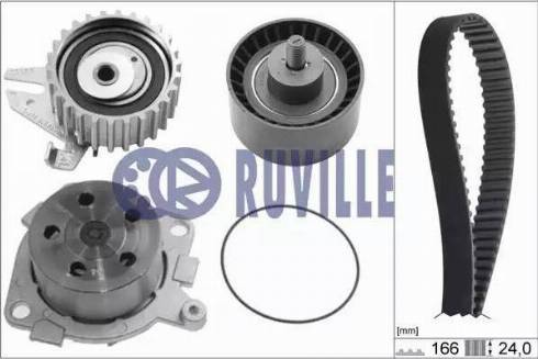 Ruville 55850711 - Водяной насос + комплект зубчатого ремня ГРМ autospares.lv