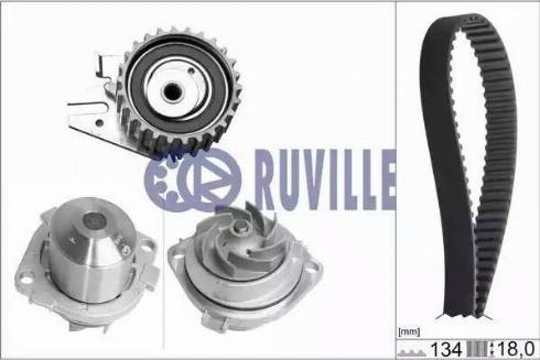 Ruville 55831701 - Водяной насос + комплект зубчатого ремня ГРМ autospares.lv