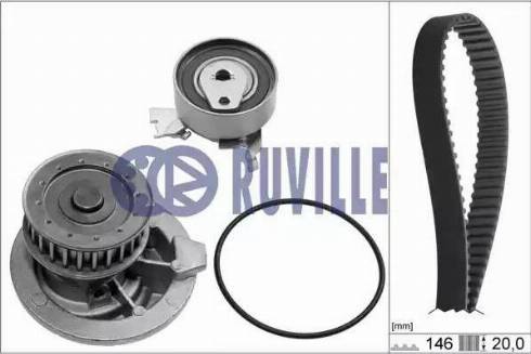 Ruville 55315701 - Водяной насос + комплект зубчатого ремня ГРМ autospares.lv