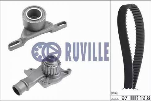 Ruville 55202701 - Водяной насос + комплект зубчатого ремня ГРМ autospares.lv