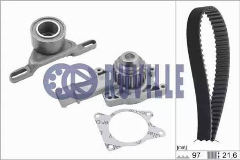 Ruville 55202711 - Водяной насос + комплект зубчатого ремня ГРМ autospares.lv