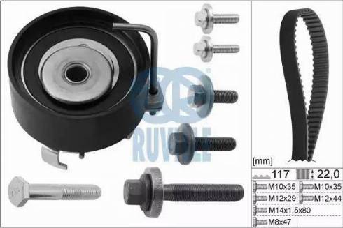 Ruville 5528270 - Комплект зубчатого ремня ГРМ autospares.lv