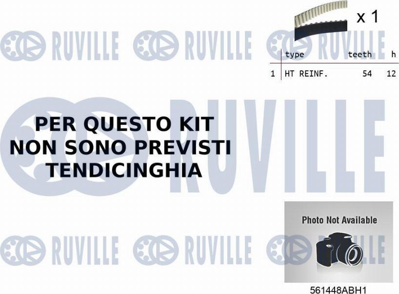 Ruville 55B0023 - Водяной насос + комплект зубчатого ремня ГРМ autospares.lv