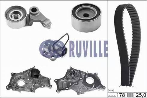 Ruville 56951712 - Водяной насос + комплект зубчатого ремня ГРМ autospares.lv