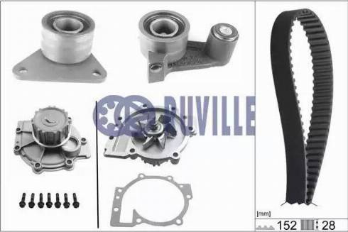 Ruville 56511701 - Водяной насос + комплект зубчатого ремня ГРМ autospares.lv