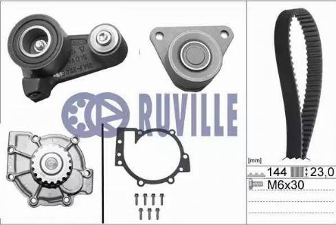 Ruville 56512711 - Водяной насос + комплект зубчатого ремня ГРМ autospares.lv