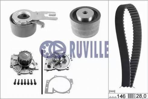 Ruville 56521701 - Водяной насос + комплект зубчатого ремня ГРМ autospares.lv